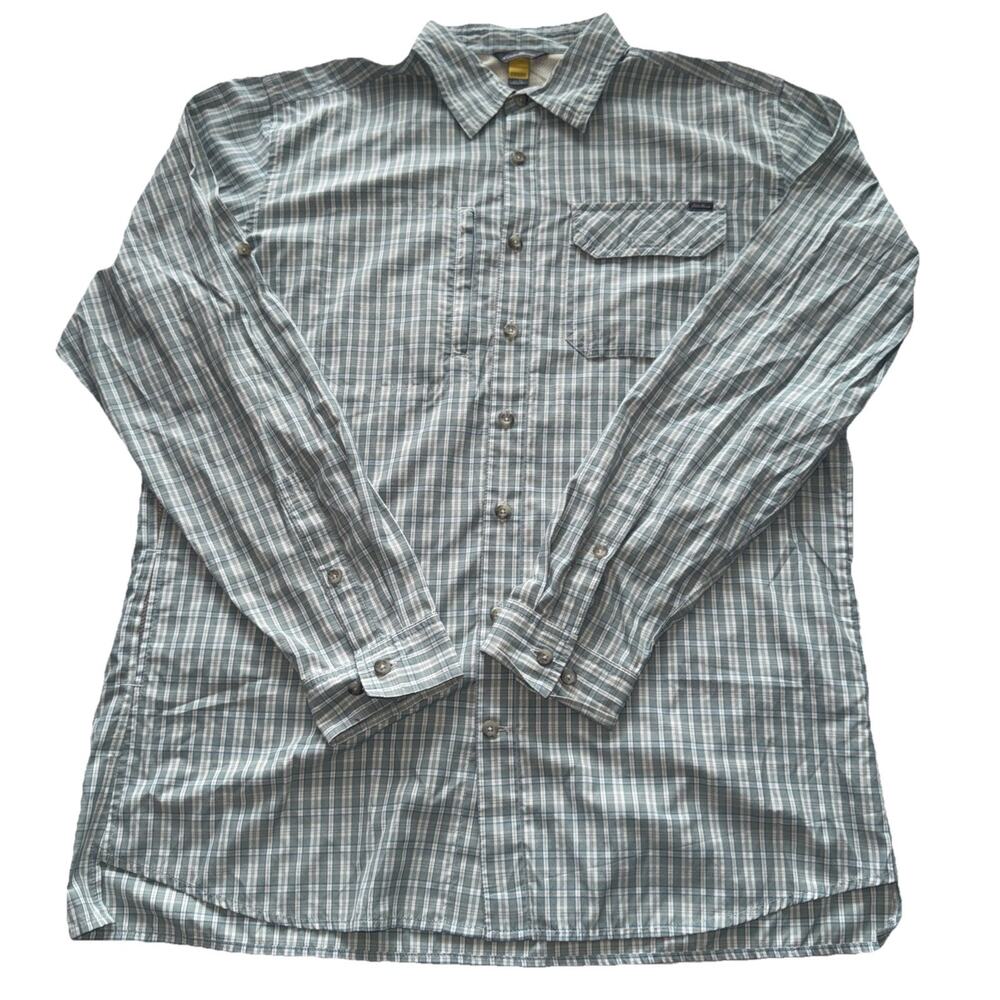 Eddie Bauer Travex Men's TL Light Green Button Up Shirt Long Sleeve